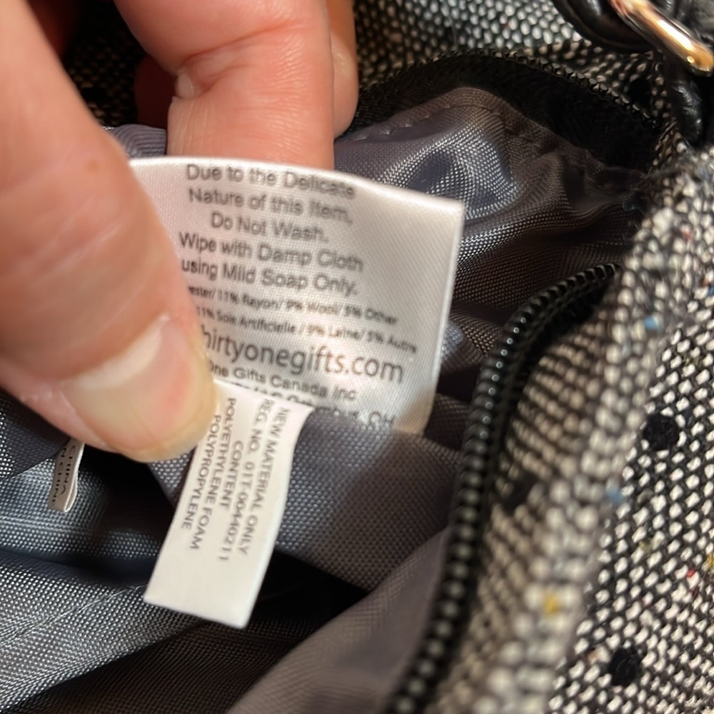 Thirty-One Grey Polka Dot Crossbody Bag Purse - Picture 8 of 8